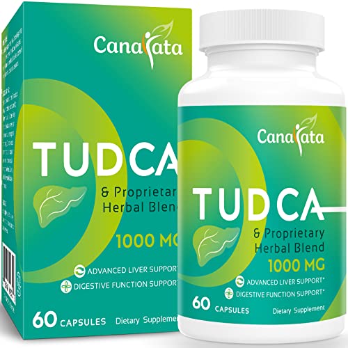 TUDCA Liver Support Supplements 1000mg - 60 Vegan Capsules,TUDCA Bile Salts with Milk Thistle Herbal Blend Formula for Liver Cleanse Detox & Repair