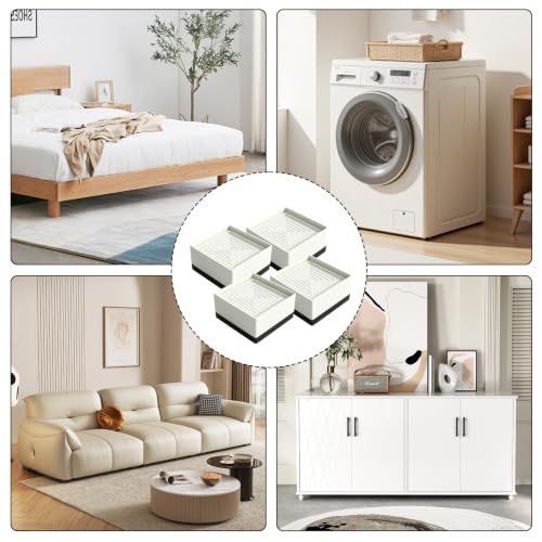Soportes antideslizantes para muebles cuadrados elevadores de cama y sofá color albaricoque 8