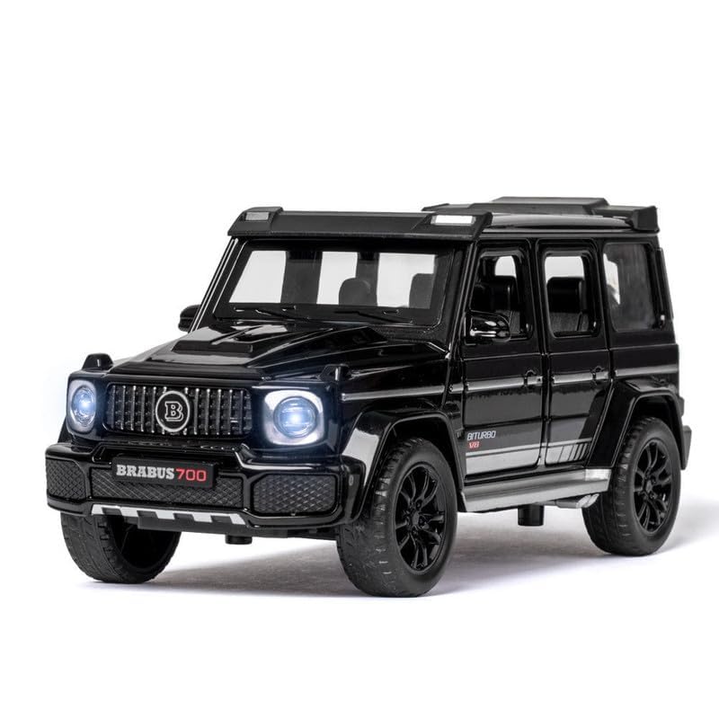 Image of 1:32 Alloy Model Car Compatible for G-Class SUV Style | Die-Cast Metal Pull Back Toy Car with Light & Sound, Openable Doors | Collectible & Gift Toy Vehicle for Kids Boys Girls (Black)