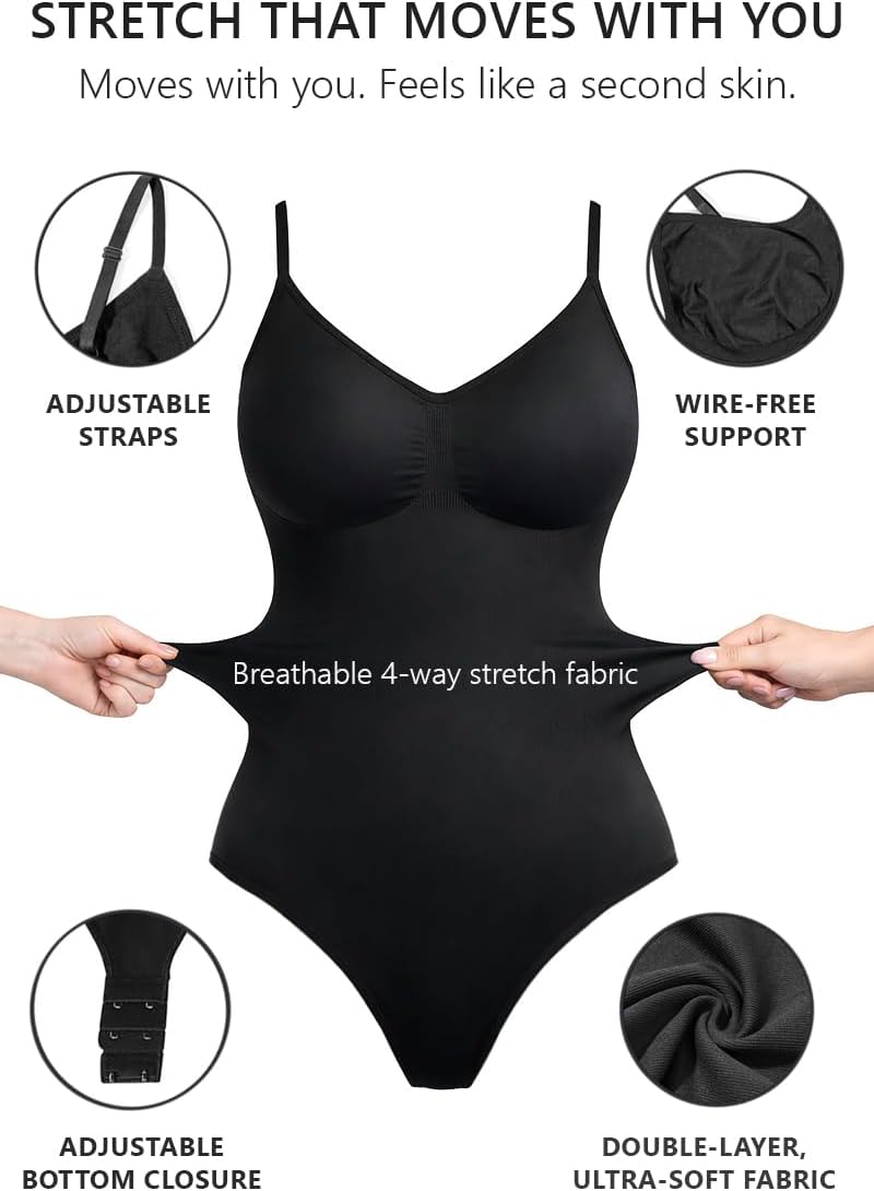 Women's Shapewear Bodysuit - Tummy Control Seamless Waist Sculpting Body Shaper - Thong Body Suit - Image 5