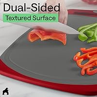Vista 6 de Gorilla Grip - Tabla de cortar extragrande, mango de fácil agarre, surcos para jugos, antideslizante y gruesa. Apta para lavavajillas, no porosa