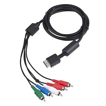 Mak World ® HD Component AV Video-Audio Cable Cord for Sony Playstation 2 3 PS2 PS3 Slim Pro 5 RCA AV Cable for Television, PlayStation (Black)