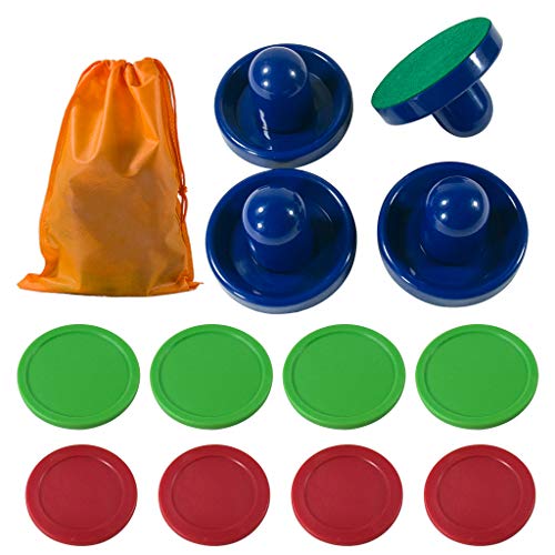 Golden field Air Hockey Pucks and Paddles,Set 4 Pushers and 8 Pucks,Air Hockey Accessories,Two Sizes of Pucks,Suitable for Hockey Tables Over 4 feet