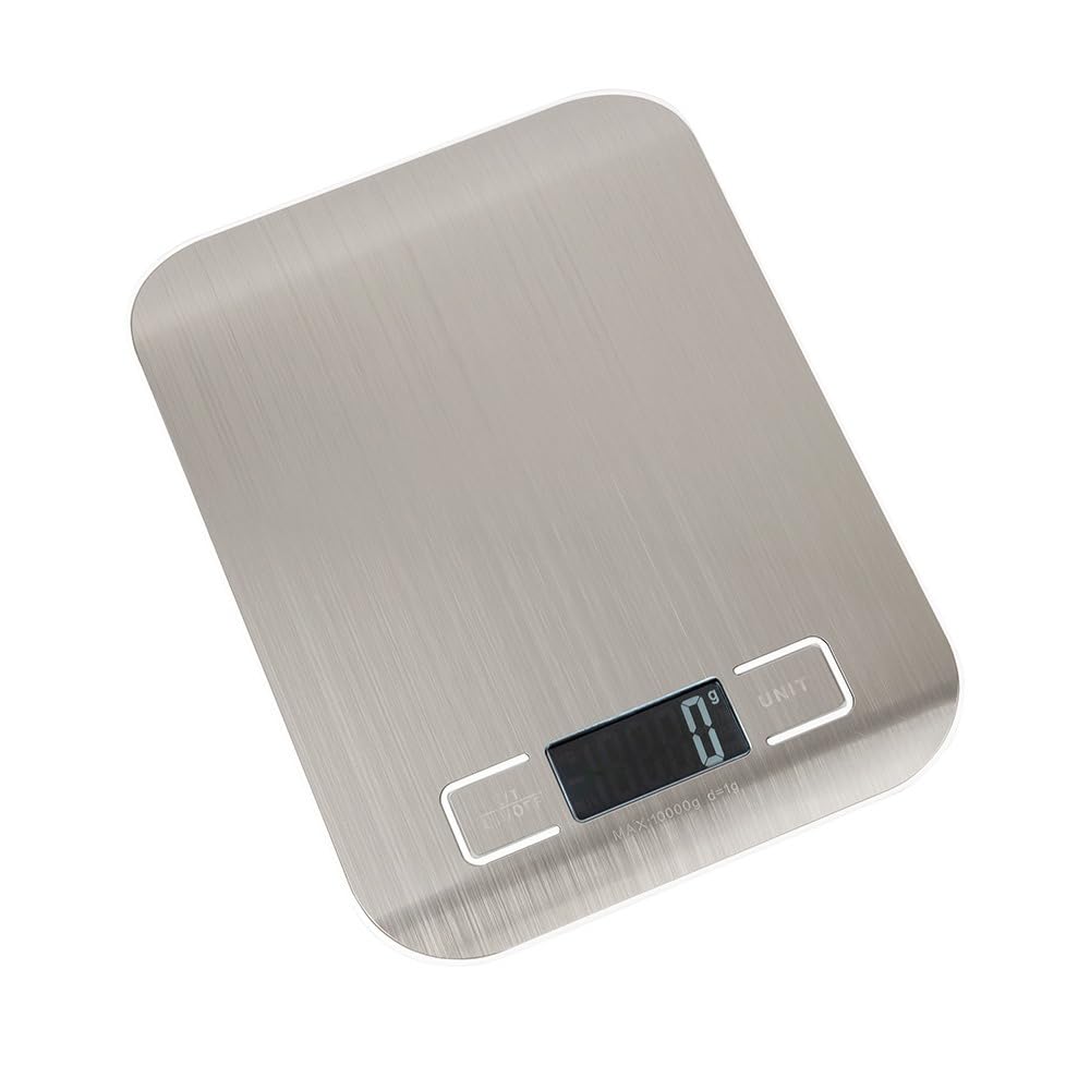 RDR Stainless Steel Digital Kitchen Weighing Scale with 10 kg Capacity & 1 Gram Accuracy, Food Weight Machine for Diet, Nutrition, Health, Fitness, Baking & Cooking (Silver)-image-36
