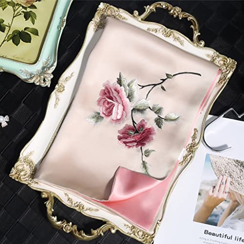 EmbroideRood Handgemachter doppellagiger Seidenschal für Frauen mittleren Alters, Mutter, Dickes Geschenk, echter Cheongsam-Schal (Farbe: A, Größe, Einheitsgröße) (b