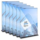 Hemiks 6 Stück Tischaufsteller A4, Transparent Preisschilder Aufsteller Acryl T-Ständer Doppelseitig Tischständer für Menükarten Prospekte Werbung Restaurant Café Büro