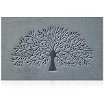 AOAOPQ Door Mats Indoor Outdoor Heavy Duty Rubber Door Mat Non Slip Outdoor Tree of Life Mats, Absorbent Washable Doormats for Front Back Door Outside Inside Light Grey