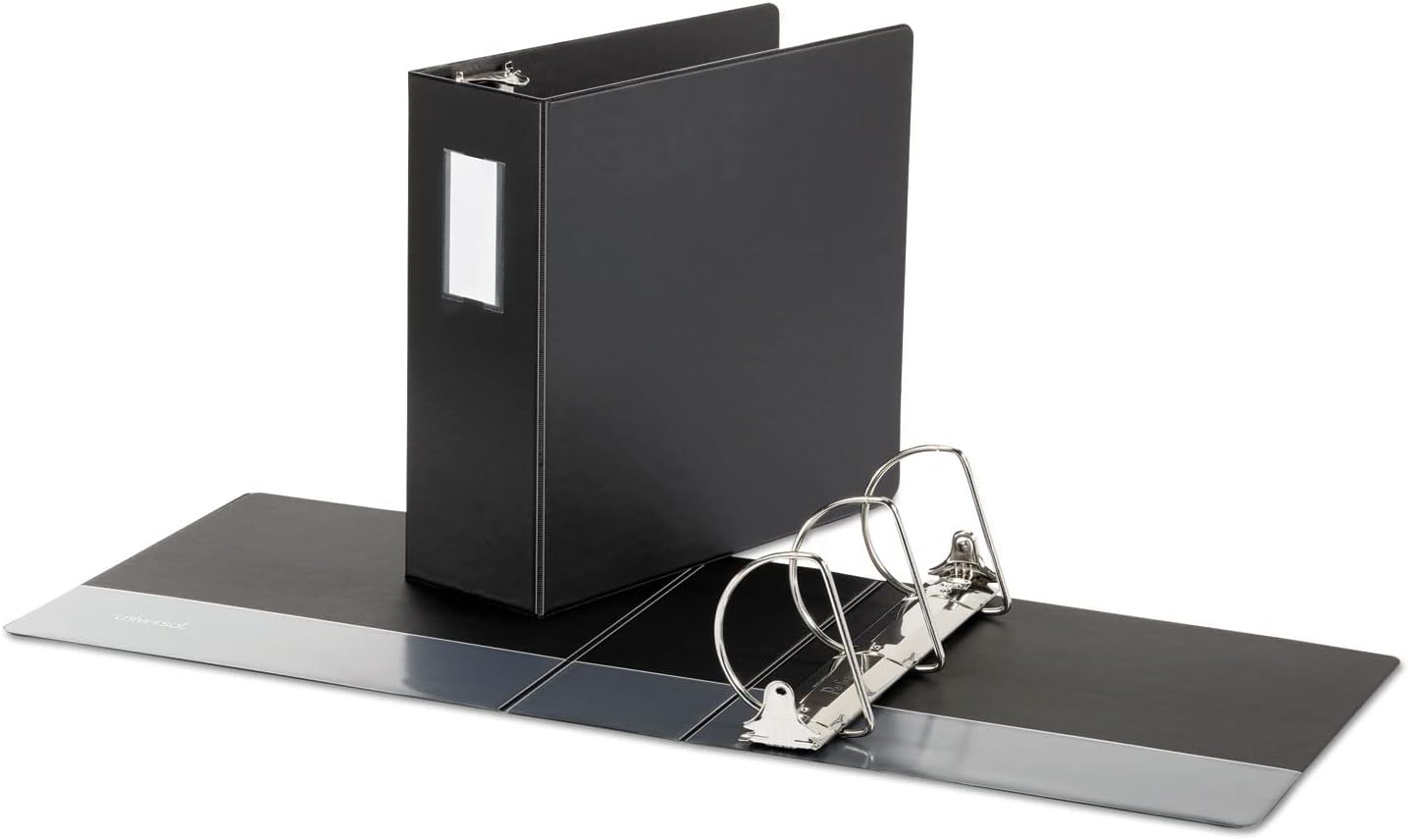 Universal D-Ring Binder, 4" Capacity, 8-1/2 x 11, Black (20706)