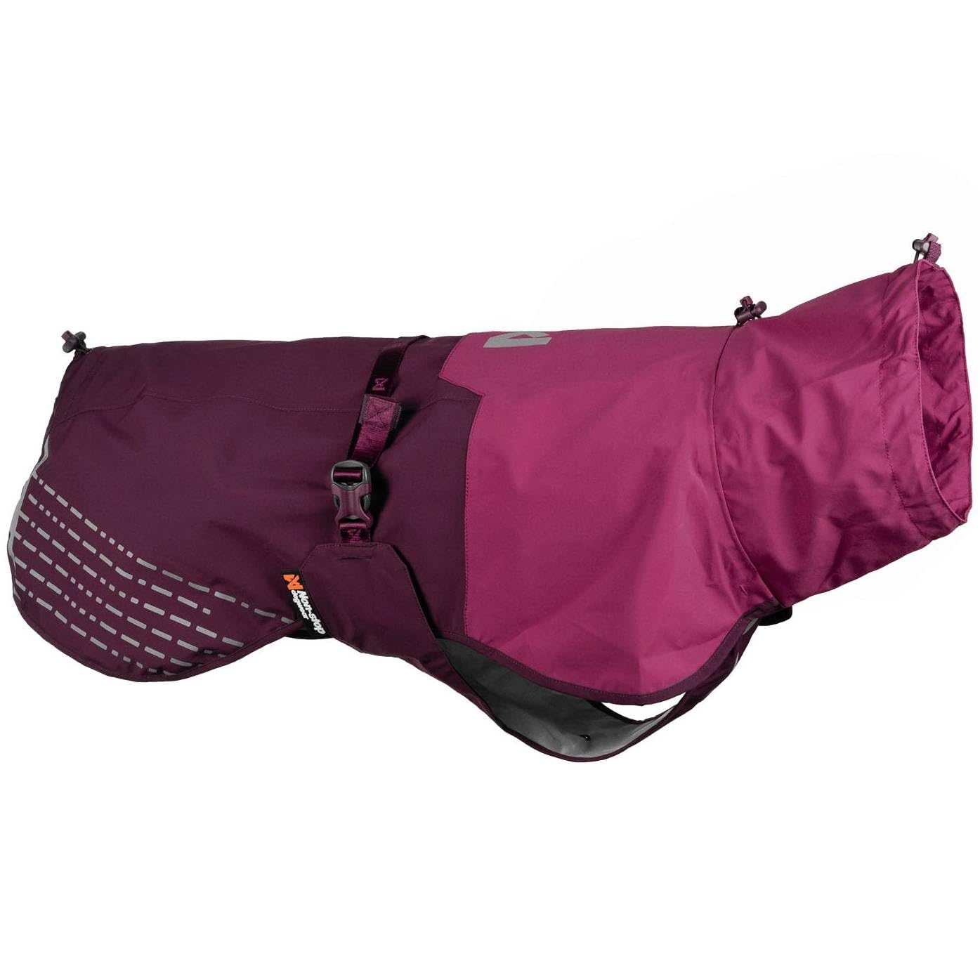 Non-stop dogwear Fjord Raincoat, wasserdichter Regenmantel für Hunde, verstellbar und atmungsaktiv mit Reflektstreifen, Leinenöffnungen und Beinschlaufen, Lila für mittlere Hunde (Lila, 45)