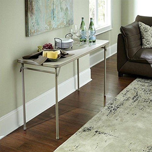 Cosco Folding Serving Table, 20" X 48", Antique Linen #TOP1