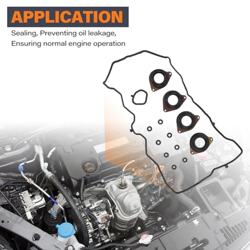 Image of Valve Cover Gasket Set Replacement for Honda Accord 2.4L EX EX-L LX LX-S Coupe Sedan Sport Sedan(2013-2017) | Replaces 12030-5A2-A01, 2.4 Valve Cover Packing