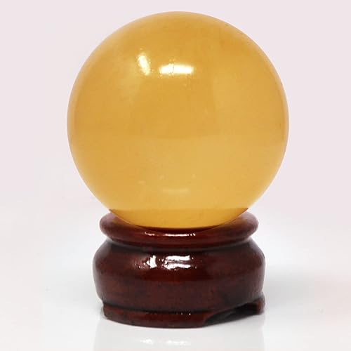 Miniatura 4 de Bola de esfera de cristal citrino natural de Feng Shui de 2 pulgadas+soporte y una pulsera de cuerda roja gratis Y1386