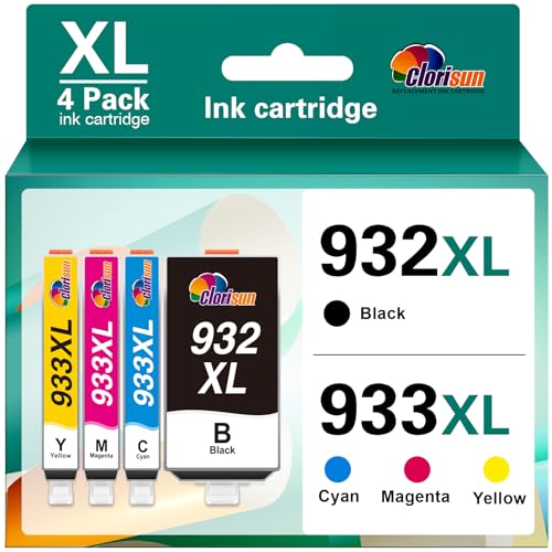 Tinta Y Tóner, Office Product Clorisun 932 933 XL para HP 932XL 933XL cartuchos de tinta 932XL 933XL cartuchos de tinta para impresoras HP de repuesto para impresoras HP OfficeJet 6600 6700...