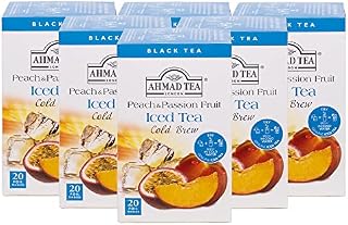 Ahmad Tea Peach & Passion Fruit Cold Brew | Black Tea - 6 x 20 Teabag Sachets