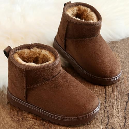 WUIWUIYU Toddlers Boys Girls Outdoors Warm Fur Lined Winter Snow Boots Ankle Booties3