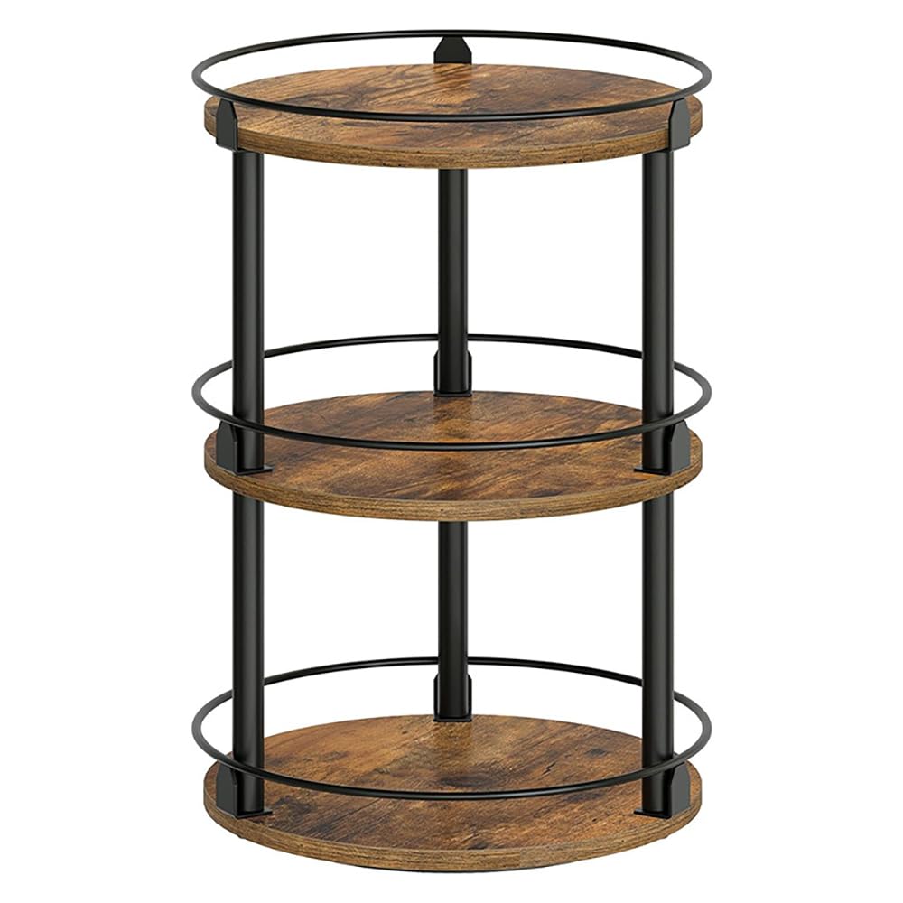 Especieros Para Cocina,Especiero Giratorio,De Tres Niveles Para Especias,Almacenamiento De Cocina,Adecuado Para Encimeras De Cocina,Baño, Etc.,De Uso Multifuncional,Portátil,Color Marrón Oscuro