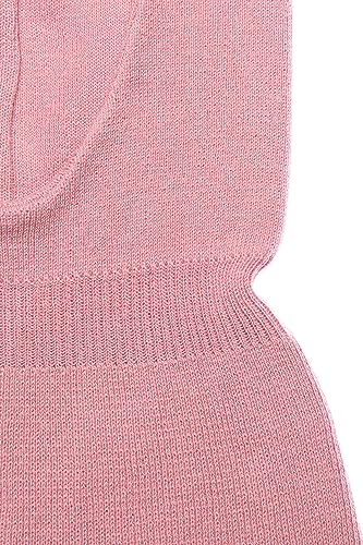 Gorro de algodón para bebé que protege del viento: pasamontañas de punto rosa para 1 a 3 años 5