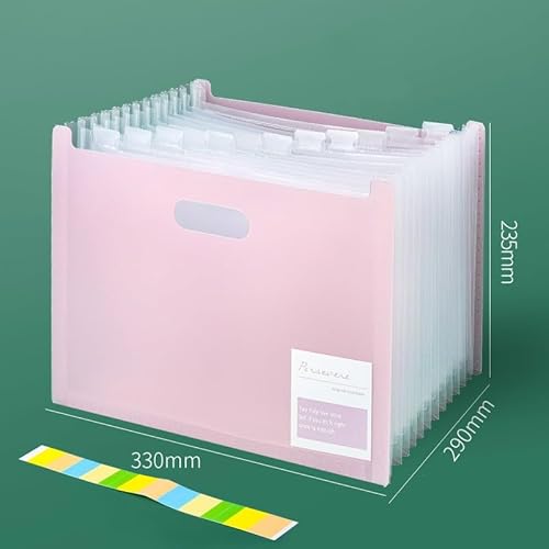 Pasta arquivo organizadora expansível com divisórias grandes para A4 com alça e identificação(PASTA