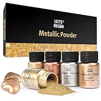 LET’S RESIN Metallic Mica Pulver Set - 5 Stück 20ml Epoxidharz Farbe, Seifenfarbe Pigmente für Epoxy Resin, Seifen, Gießharz, Kerze, Malerei, Kosmetik, DIY