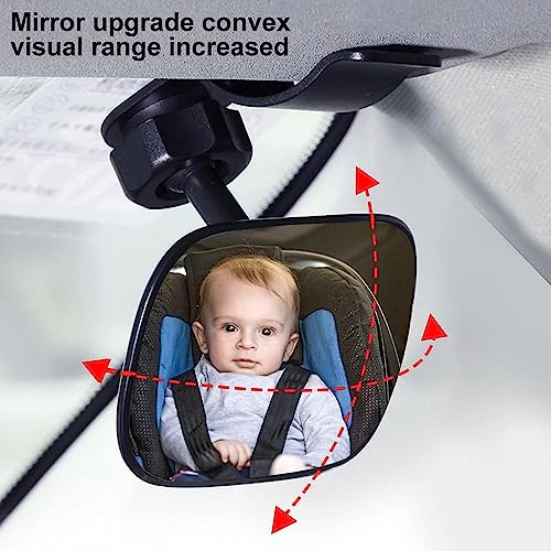 Image of Biqing Baby Rear View Mirror, 360 Adjustable Rear View Mirror to Monitor Baby Keep Baby in View, Baby Rear View Mirror With Clip Use for Car Visor