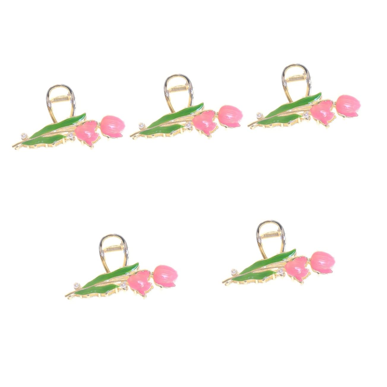minkissy 5pezzi Fermaglio Per Metallo Forma Di Fiore Con Perle Clip Elegante Per Acconciature Chic Accessorio Per Donne e Ragazze Per Matrimoni e Occasioni Speciali