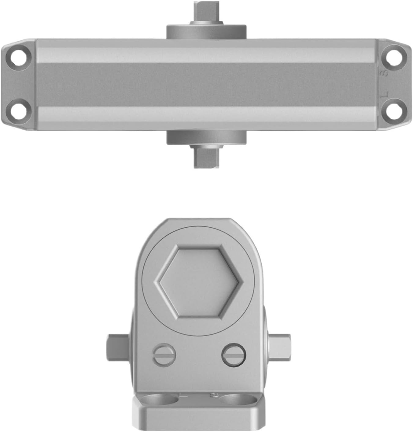 Door Closer Commercial or Residential Use Hydraulic Buffer Cast Aluminum Weights 100/150/ 187/330 Lbs(187lbs Silver)