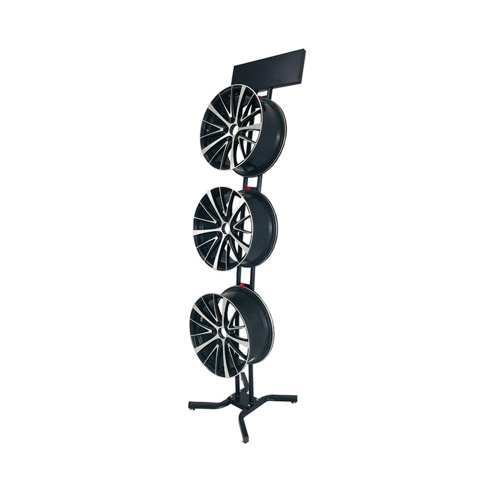Estante De Metal For Llantas,Estante For Colgar Ruedas Servicio Pesado | Soporte de una o dos caras,Base de hierro engrosada,para salas de exposición de garajes(Style 1,3 Hooks)