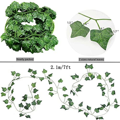 36 Strands 248Ft Fake Ivy Garlands Leaves Artificial Vines Faux Green Hanging Plants For Bedroom Wall House Decor Outdoor Wedding Photography Backdrops, Non-Discoloring #TOP1