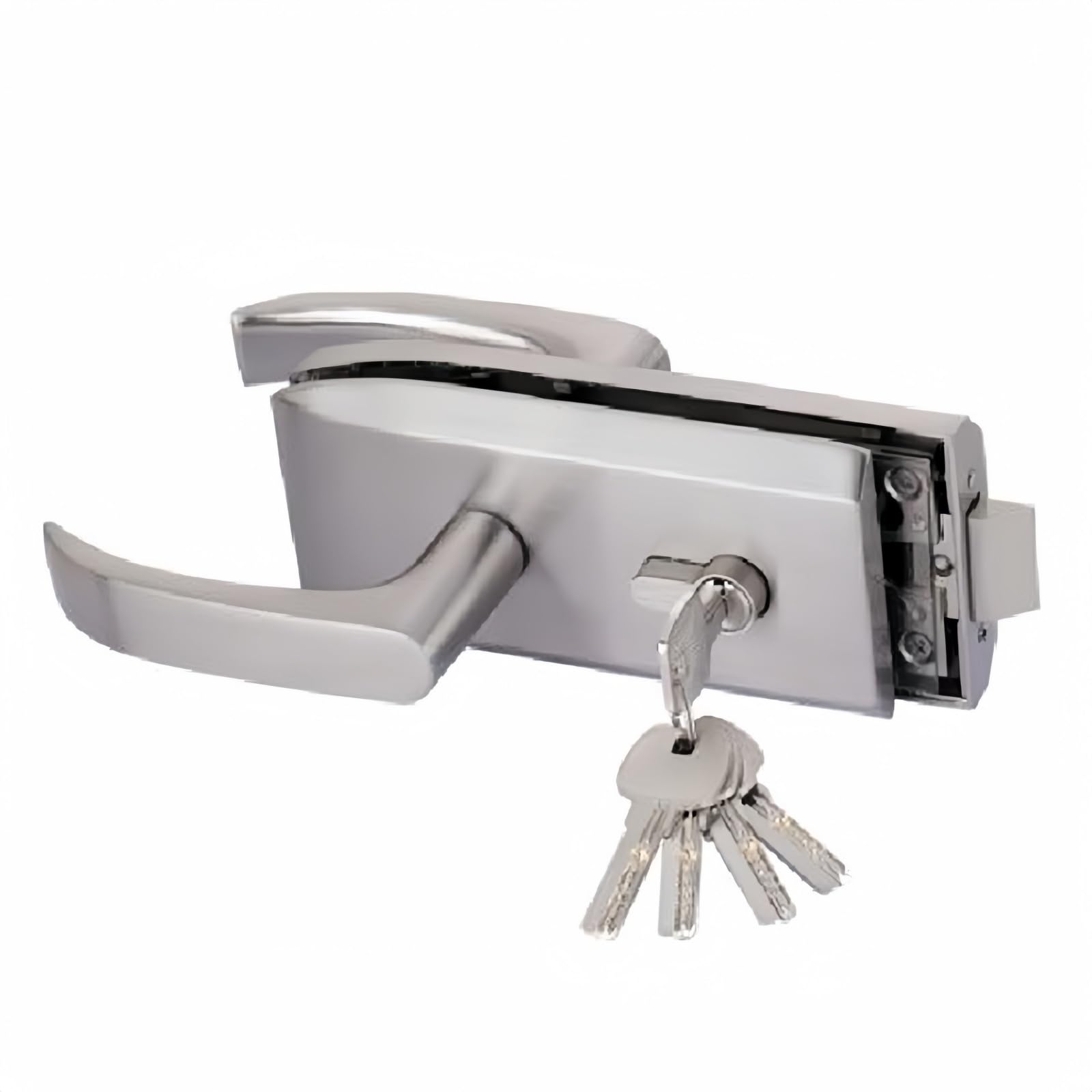DUO ER Entry Gate 10-12mm Glass Door Locks W Key Swing and Sliding Door Aluminum Frameless Glass Door Lock, High Separation Door Lock