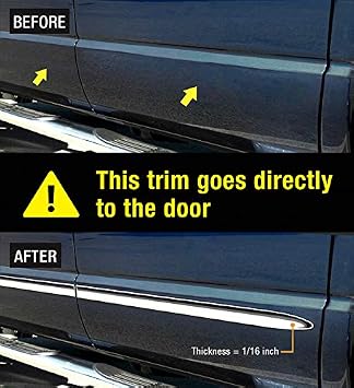 MaxMate Made in USA! Compatible with 2015-2020 Chevy Suburban | GMC Yukon XL Body Side Molding Trim (Factory Style) 4PC
