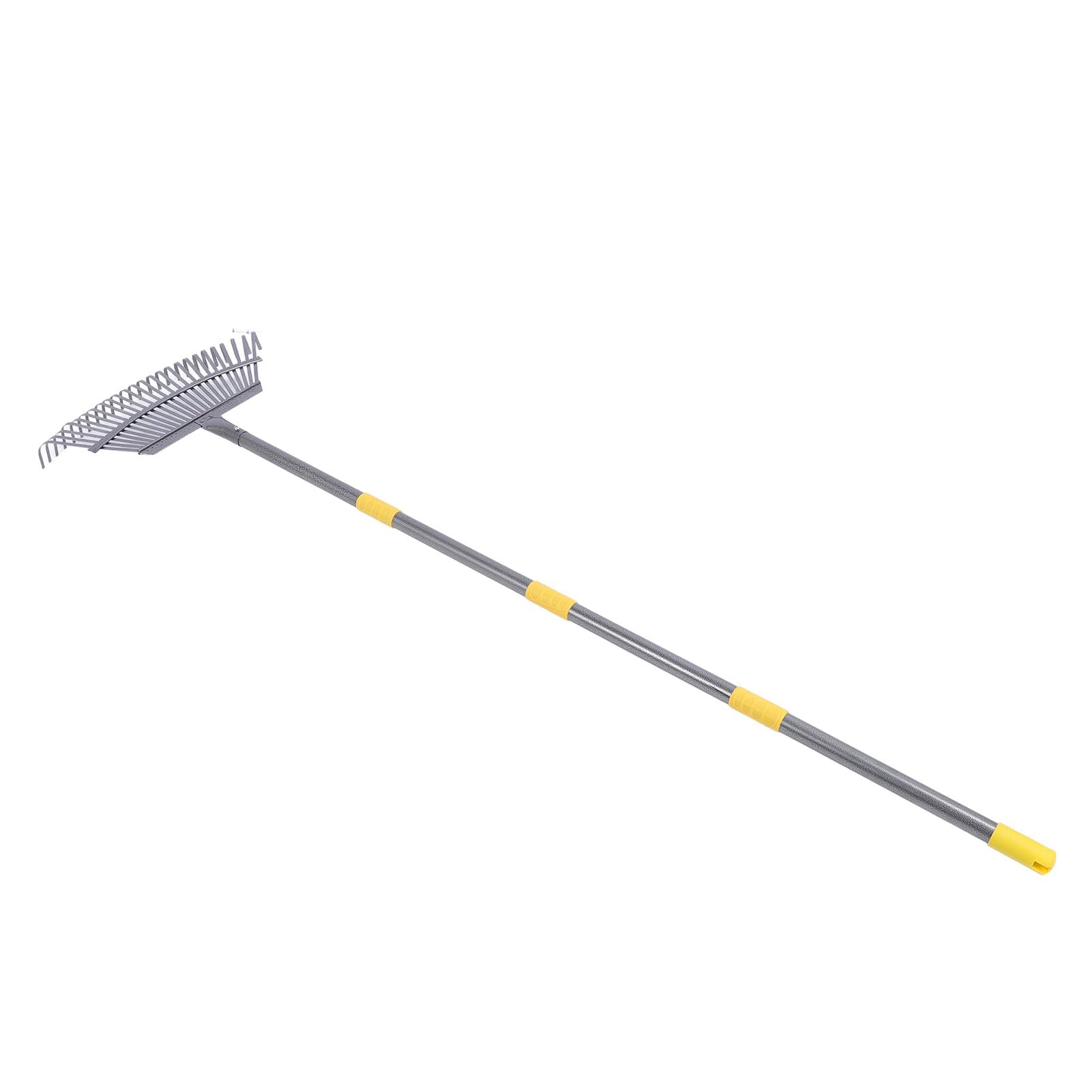 Fabater Rastrillo de Hojas, Rastrillo de Jardín de Acero Inoxidable de 25 Púas Anchas, de Jardín con Desmontable Ajustable para Macizos de Flores, Pasto, Mantillo, Hojas y Basura