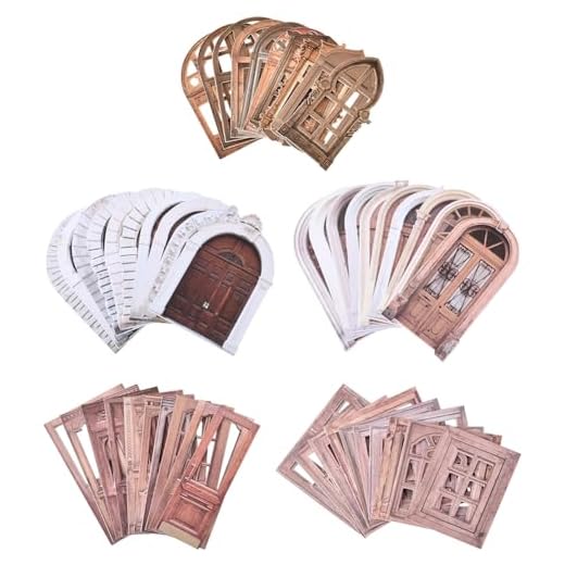 SOFPLATE 100 pieza de 50 estilos de Recortes de Papel para Ventana Marcos de Encaje Papel Decorativo para Álbumes de Recortes Marco de Ventana de Puerta Vintage Borde Hueco Texturizado para Hacer Tarj