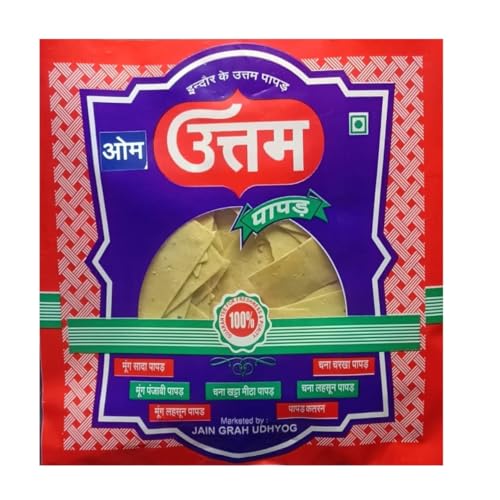 Image of Om Uttam Papad Katran - 100% Natural Papad | 400 Gram | Crisp & Crunchy | Fresh and Homemade | Delicious Indian Snack