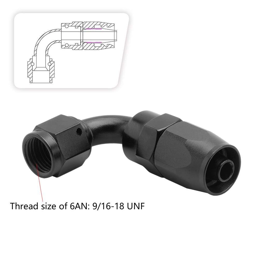 EVIL ENERGY 8AN To 3/8" NPT Male 90 Degree Fitting Adapter Aluminum 2PCS In | Whizz Fittings - Foto 3