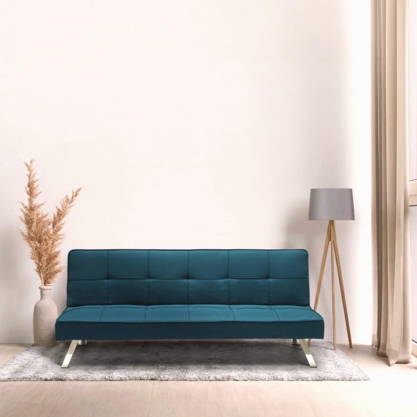 Produce Shop Divano Letto in Tessuto 2 posti Design Moderno Gemma Pronto Letto - Blu
