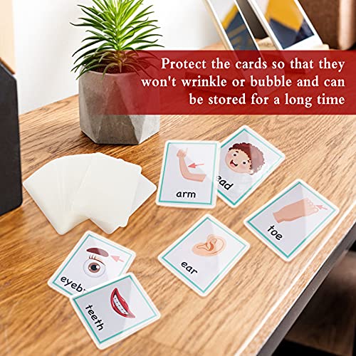 300 PCS Thermal Laminating Sheets, 2.6 x 3.7 Inch (Business Card Size) Transparent Hot Laminating Sheets Thermal Laminating Paper for Protecting Business Card ID Card image 2
