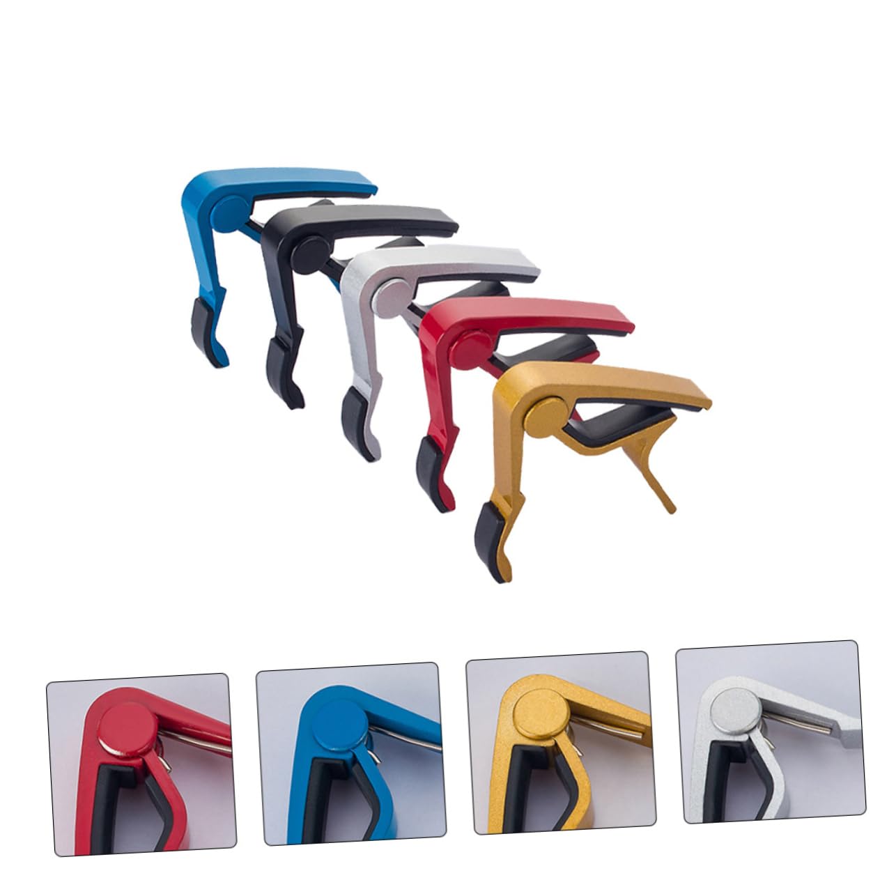 Kisangel Guitar Accessories 5 Pcs Aluminum Alloy Capos Ideal for Acoustic Electric Folk Banjo Mandolin Random Color