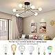 wenppran Industriell Schlafzimmer E27 Deckenleuchten Modern Suspension Wohnzimmer Leuchter Schwarz Metall Sputnik Deckenlampe 180° Einstellbarer Winkel 6 Lichter Semi-Inkasso Halbeinbau Leuchter