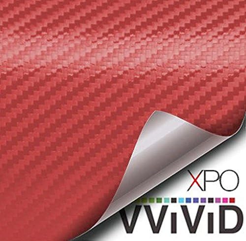 Miniatura 2 de VViViD rollo vinilo para detalles cinta de 2" x 20', hazlo tú mismo, rojo (Carbon Fiber Red)