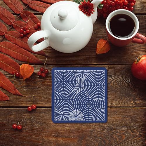 Image of FREEBLOSS 4 Set Sashiko Coaster Kit Water Soluble Embroidery Patterns Full Embroidery Kit Includes Sashiko Thread, Needles and Fabric Coaster Making Kit for Adults Embroidery Lovers