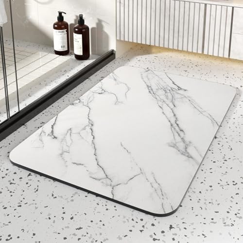 Alfombra diatomita baño，Alfombrillas Resistentes a la Suciedad y al Desgaste，Almohadilla suave，Antideslizante de Secado rápido PU Alfombra de baño Absorbente Felpudo de látex Absorbente de Agua