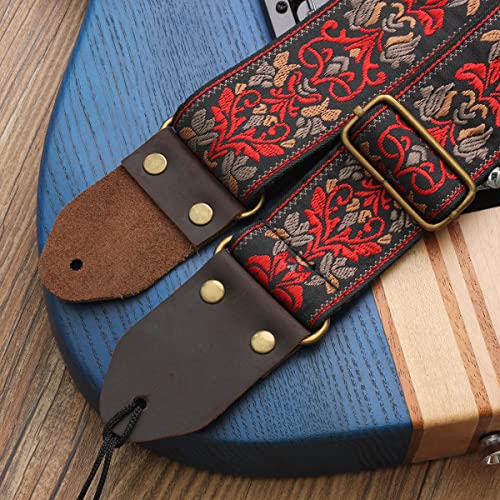 MuzcYM Sangle de Guitare, Sangles de Guitare Vintage Brodées Vintage Tissées avec Extrémités en Cuir Véritable pour… - Les Beatles, Paul McCartney, John Lennon, RIngo Starr, George Harrison MuzcYM Sangle de Guitare, Sangles de Guitare Vintage Brodées Vintage Tissées avec Extrémités en Cuir Véritable pour… – Image 8