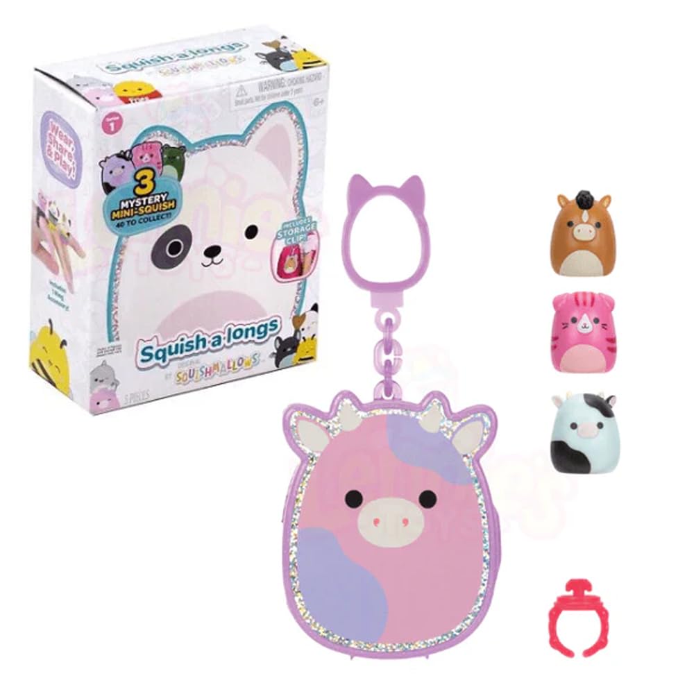 Squish-a-longs Clip-A-Longs by Squishmallows -Series 1 Mystery (1 Pack Chosen at Random)