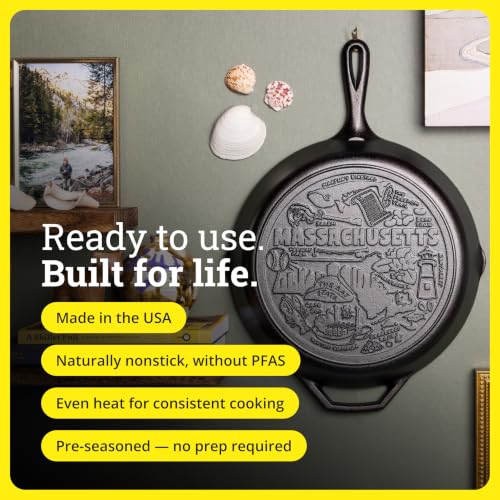 Lodge Pre-Seasoned Cast Iron Skillet, 12 Inches, Massachusetts by Lodge - Used condition - Image 4