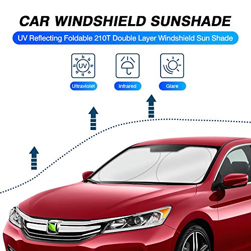 Image of KUST Windshield Sun Shade for Honda Accord 2013-2015 2016 2017 Accessories Custom Fit Sunshade Foldable Sun Protector Block UV Rays Keep Your Car Cooler