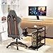 Computer Tower Stand, 2-Tire PC Stand with Rolling Wheels, Line Storage Rack, Adjustable Under Desk PC Cart, Mobile Rolling CPU Holder Cart for Home Office Gaming, Brown