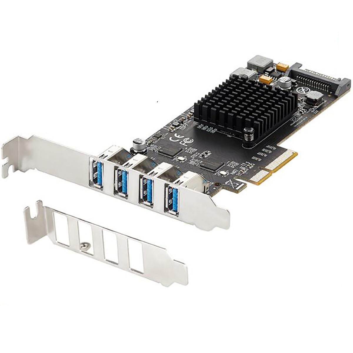 PCIe 3.0 X4 na 4-portowa karta rozszerzeń USB 3.2 Gen2 – szybki przemysłowy adapter USB 40 Gb/s, z 4 niezależnymi portami 10 Gb/s, kompatybilny z komputerami stacjonarnymi i serwerami