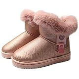  Apawwa Botas de Nieve para Niñas Chicas botas de invierno al aire libre Antideslizantes Zapatos Botas LD27 Color Pink Size 23