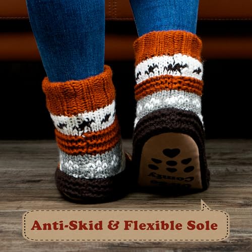 Image of cosyone1997 Slipper Socks for Women Warm Fuzzy Non Slip Soft Sole