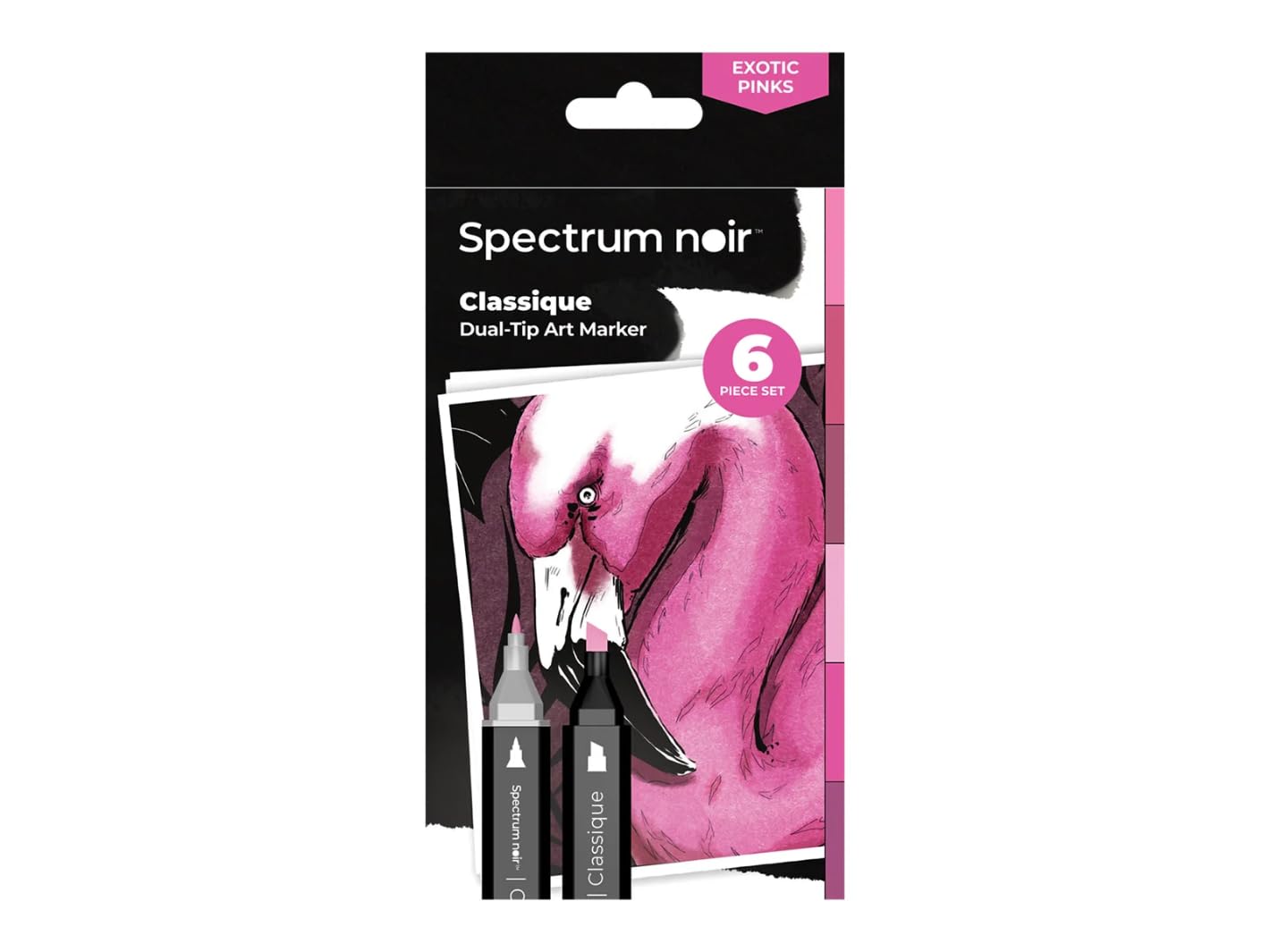 Spectrum Noir Classique Blend Twin Tip Blendable Alcohol Based Marker Set - Pack of 6 - Exotic Pinks